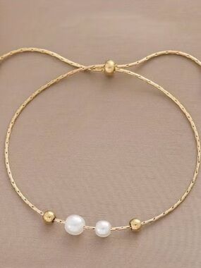 Gold Pearl Slider Bracelet
